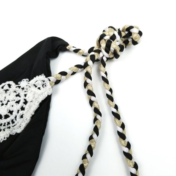 BEACH BUNNY | Black Lace Scrunch Butt Bikini Small - Picture 5 of 13